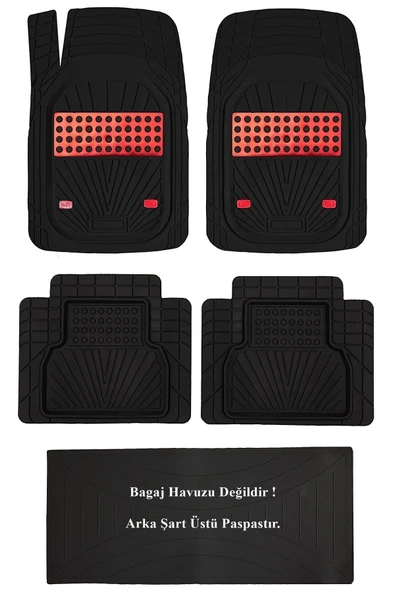 Beka52 Mitsubishi Lancer 2001 4d Havuzlu Yeni Nesil Universal Paspas Kırmızı - Resim 2