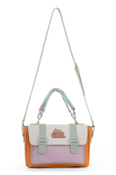 Kadın Vegan Deri Turuncu Omuz Çantası - Chill Tasarım - 2