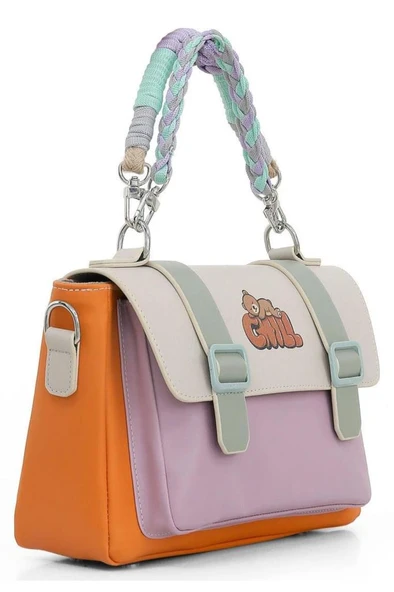 Kadın Vegan Deri Turuncu Omuz Çantası - Chill Tasarım - 3