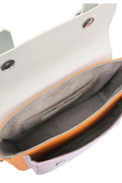 Kadın Vegan Deri Turuncu Omuz Çantası - Chill Tasarım - 7