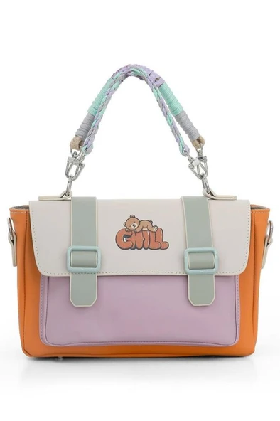 Kadın Vegan Deri Turuncu Omuz Çantası - Chill Tasarım