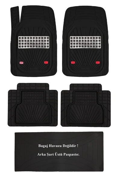 Beka52 Renault Symbol 1998 4d Havuzlu Yeni Nesil Universal uyumlu   Paspas Krom Gri - 4