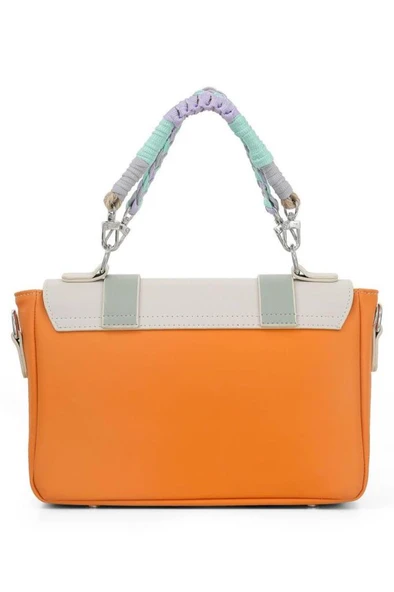 Kadın Vegan Deri Turuncu Omuz Çantası - Chill Tasarım - 5