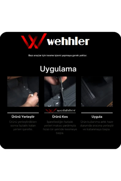 WEHHLER Mazda 626 1983-1987 Havuzlu-Kalın-Sert-Kesilebilir Paspas - Resim 3