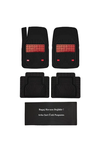 Beka52 Ford Kuga 2009 4D Havuzlu Yeni Nesil Universal Paspas Kırmızı - Resim 2