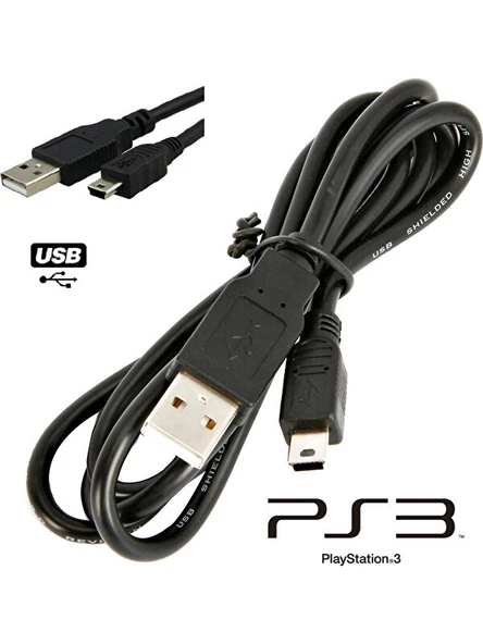 Sony Ps3  Oyun Kolu Controller Joystick Playstation 3 Charcing Usb Şarj Kablosu ürün görseli