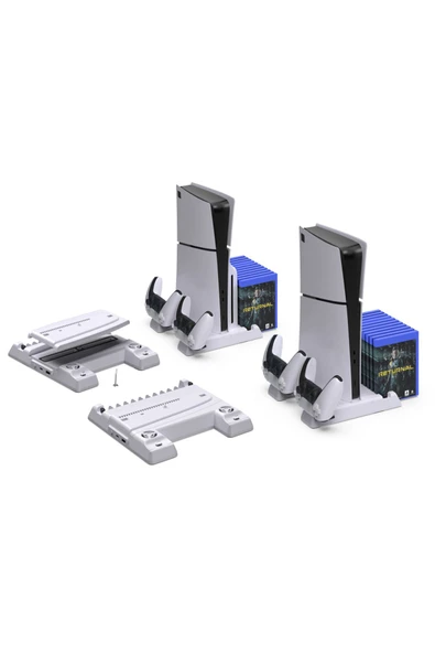 PS5 Slim ve Fat Modeller için Multi Fonksiyon Soğutma ve Şarj Ünitesi TP5-3537B - Resim 3