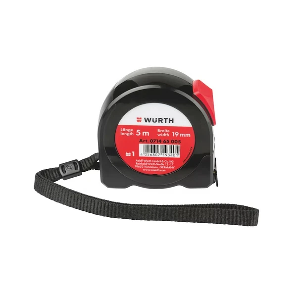 Würth 5 Metre Çelik Şerit Metre Ölçü Metresi 5x19 MM Germany - 1