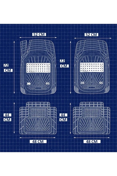 Beka52 Mercedes A Serisi W177 Hb Kulaksız 2022 4d Havuzlu Yeni Nesil Universal Paspas Mavi - Resim 5