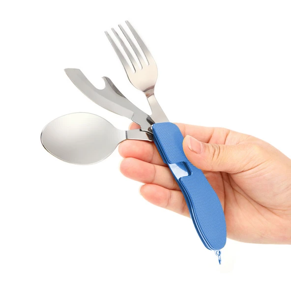 Kamp Çatal&Kaşık&Bıçak Seti - Orcamp - Mavi (OUT-1350) - 2