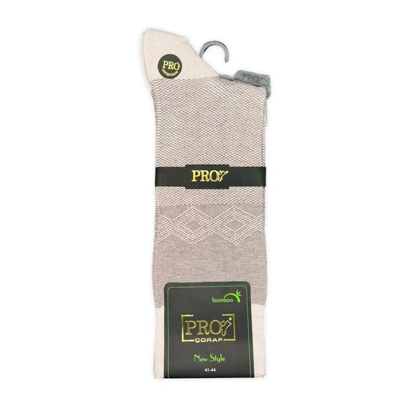 Bambu Erkek Çorabı - Tumaniş - Krem (17104-R7) - 2