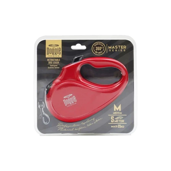 Doggie Master Otomatik Uzatma Tasması Kırmızı 25 kg/5 mt - 2