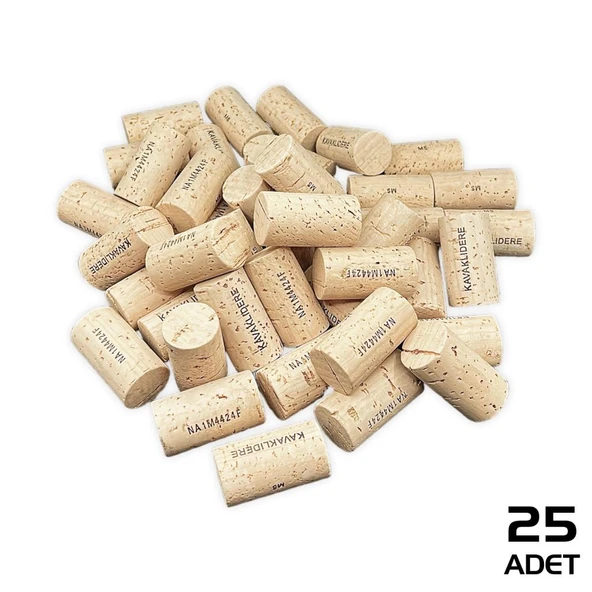 Savex Şişe Mantarı Doğal Mantar Tıpa 25 Adet ürün görseli 1