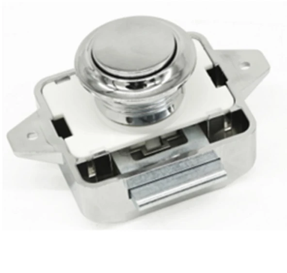 Sensation Karavan Tekne Bas Çek (Dolap Çekmece Kilit) 26mm Büyük Boy Plastik Yuvarlak (Gümüş Renk)