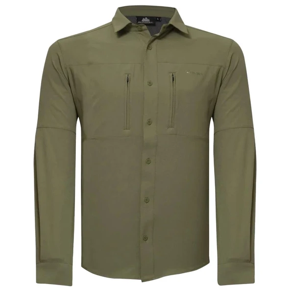 Alpinist Tegus Uzun Kollu Erkek Gömlek Haki (600701) - 4