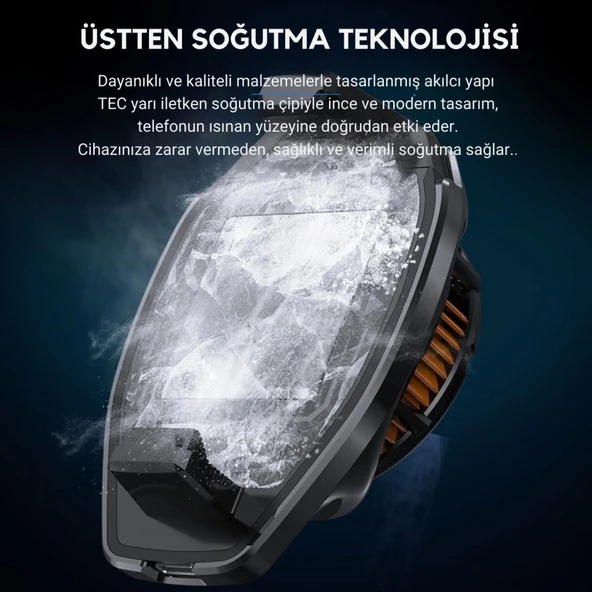 Coofbe 4500 RPM Turbo Fan Yarı İletken Soğutma Levhası Telefon Soğutucu Radyatör Tüm Telefonlara Uyumlu - 2