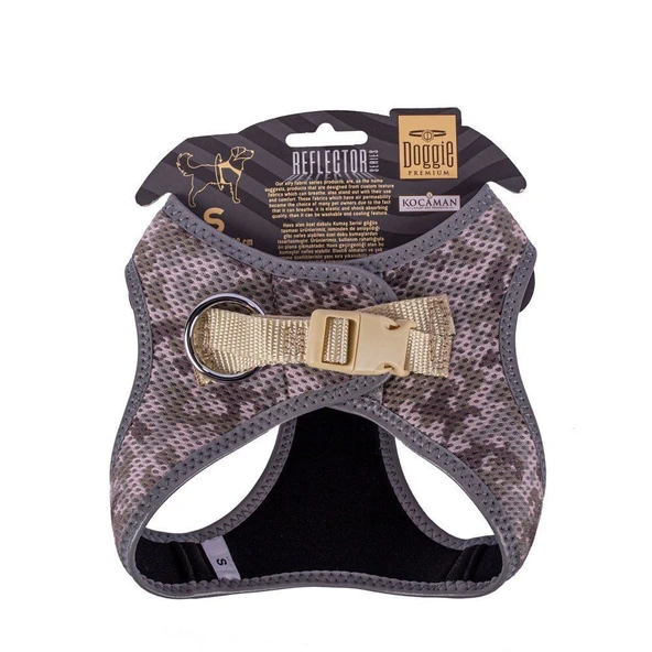 Doggie Havalı Dokuma Reflektörlü Küçük Irk Göğüs Tasması Camo 32-38 cm(ARG-S) - Resim 2