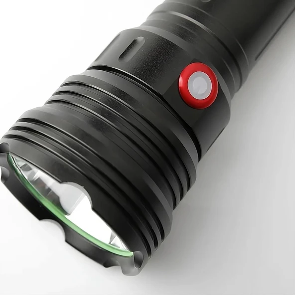 Argeus Şarjlı 3 Pilli Kılıflı Metal El Feneri - 2