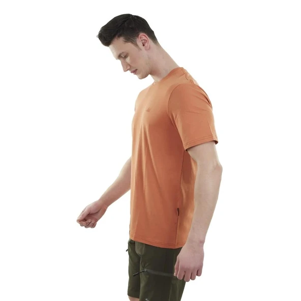 Erkek Tişört - Pamuklu Spor Tişört - Lucid - Kiremit (600616) - 2