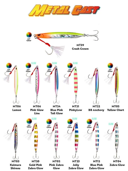 Fujin Metal Cast Jig Metal Yem  Blue Pink Tail Glow 80 GR - Resim 3