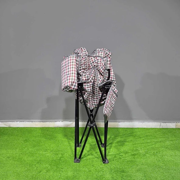 Argeus Balcony Comfort Katlanabilir Kamp Sandalyesi Kare Desenli - 5