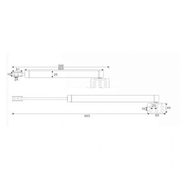 Marelli superior Büyük Tip gazlı kapı kapatıcı kapı yayı, bahçe kapısı kapatıcı 25-60 kg - Resim 2