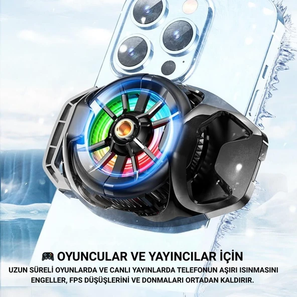 Coofbe 4500 RPM Turbo Fan Yarı İletken Soğutma Levhası Telefon Soğutucu Radyatör Tüm Telefonlara Uyumlu - 9