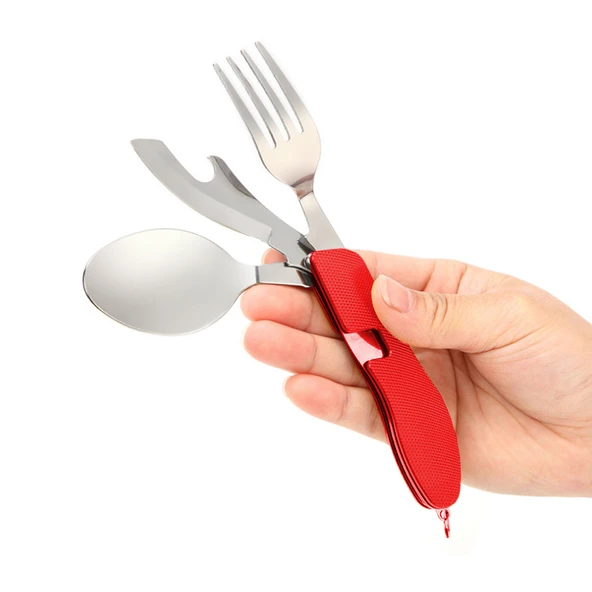 Kamp Çatal&Kaşık&Bıçak Seti - Orcamp - Kırmızı (OUT-1350) - 2