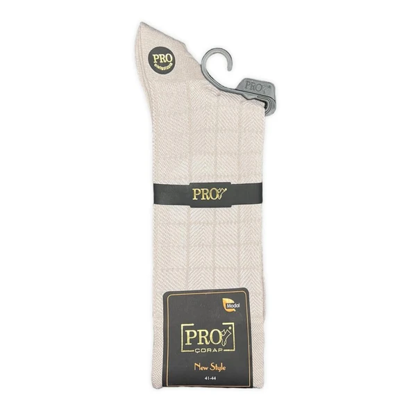 Pro Çorap Atlas Modal Erkek Çorabı Krem (18139-R8) - Resim 2