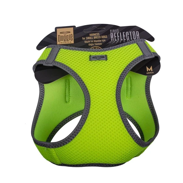 Doggie Havalı Dokuma Reflektörlü Küçük Irk Göğüs Tasması Yellow 38-44 cm(ARG-M)