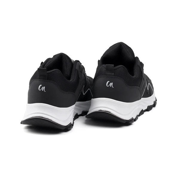 Erkek Siyah Beyaz Spor Ayakkabı Rahat Günlük Sneaker Yürüyüş Koşu Hafif Taban Bağcıklı - Resim 4