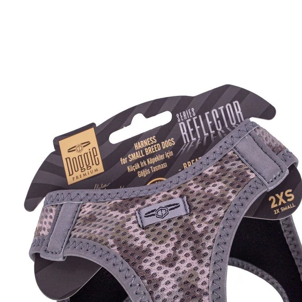 Doggie Havalı Dokuma Reflektörlü Küçük Irk Göğüs Tasması Camo 26-30 cm(ARG-2XS) - 3