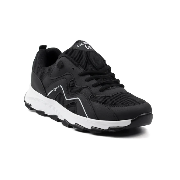 Erkek Siyah Beyaz Spor Ayakkabı Rahat Günlük Sneaker Yürüyüş Koşu Hafif Taban Bağcıklı - Resim 2