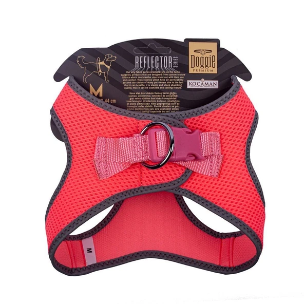 Doggie Havalı Dokuma Reflektörlü Küçük Irk Göğüs Tasması Pembe 38-44 cm (ARG-M) - 2