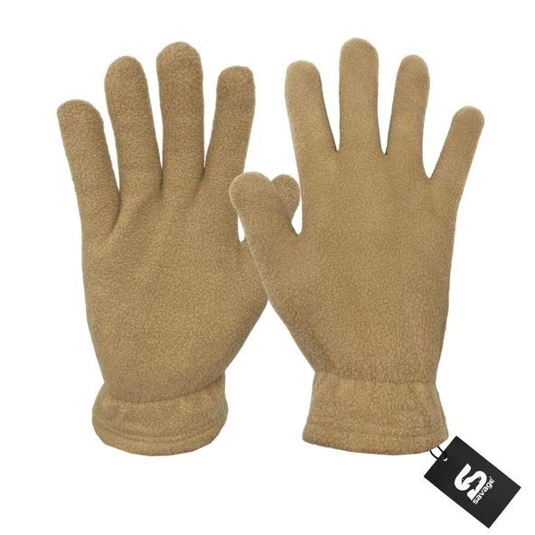 3'lü Kışlık Set Polar Bere, Eldiven, Boyunluk - Warm - Kum - (SBLN.008) - 4