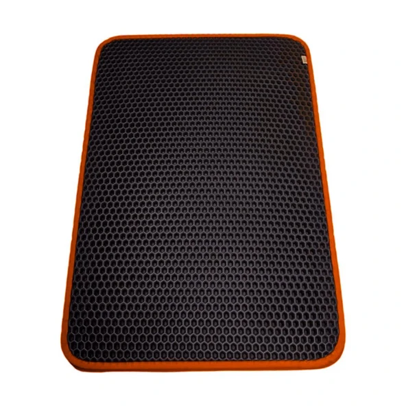 Cattie Altıgen Kum Toplayıcı Fonksiyonel Kedi Paspası Turuncu 50*75 cm - 2