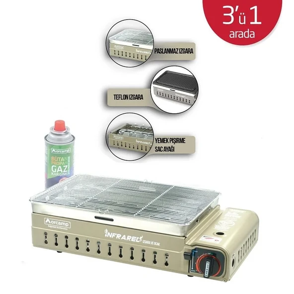 Dumansız Portatif Izgara Ocak - Orcamp - Kahverengi (CK-507) - 3