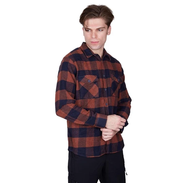 Alpinist Felder Erkek Ekose Outdoor Gömlek Tarçın (600601) - Resim 3