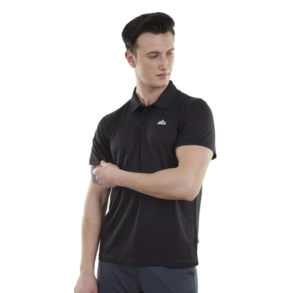 Spor Erkek Polo Yaka Tişört - Hızlı Kuruyan Tişört - Ultra Dry Siyah (600613) - 2