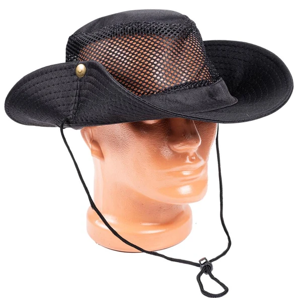 Fileli Outdoor Şapka - Balıkçı Şapka - Siyah - ART-7502 - 5