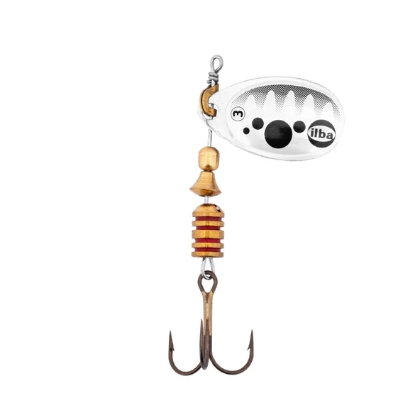 Alabalık Turna Döner Olta Kaşık - Ilba Bubble B20133 - Gümüş/Siyah - No:3 - 2