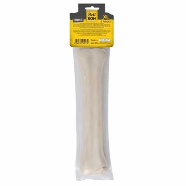 Delibon Deri Pres Kemik Köpek Ödülü Beyaz 27 Cm - 2