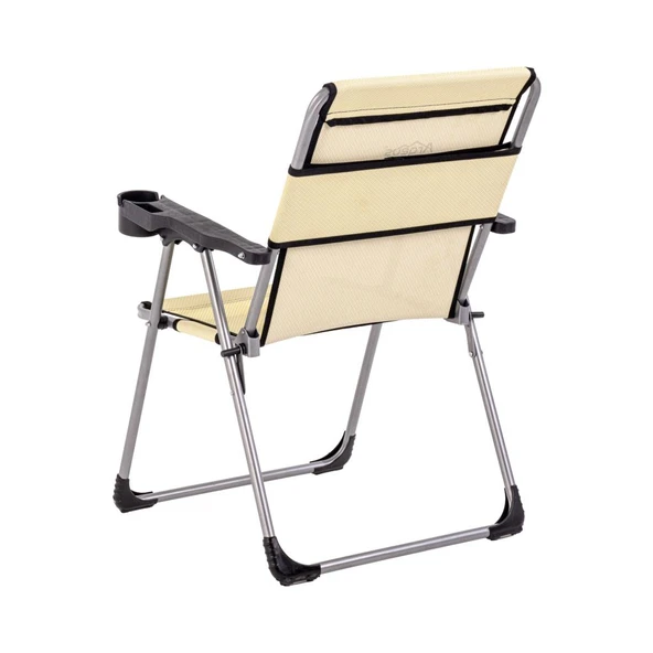 Katlanabilir Piknik ve Kamp Sandalyesi - Bardaklıklı - Rock - Buğday (A-24-R16)- 140KG Taşıma - 2