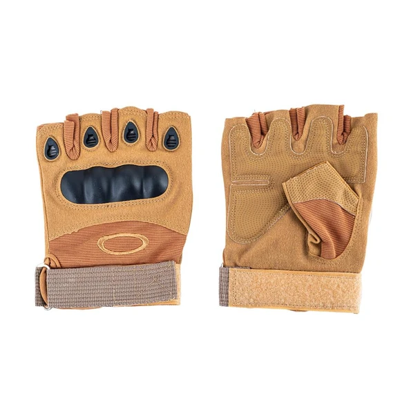 Parmaksız Kemik Taktikal Eldiven - Kum - 1108 - 4