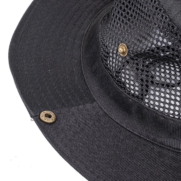Fileli Outdoor Şapka - Balıkçı Şapka - Siyah - ART-7502 - 3