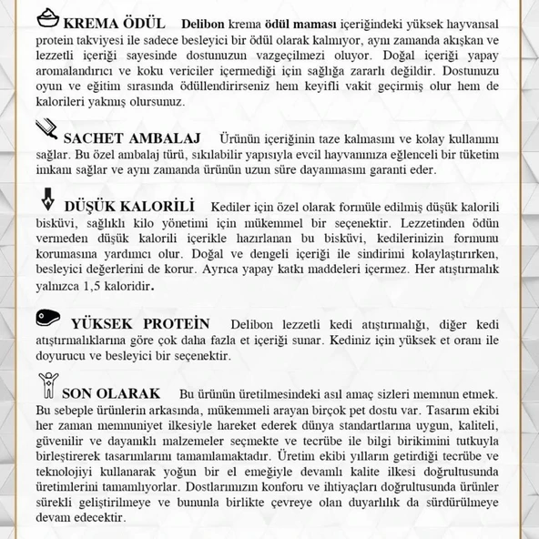 Kedi Ödül Maması - Creamy - Dana Ciğerli - 15 gr 5'li - Delibon - 2