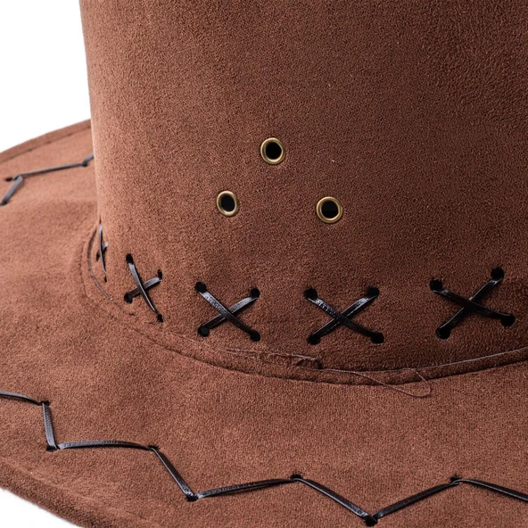 Kovboy Şapkası - Fötr Şapka - Açık Kahve - HG-200 - 3