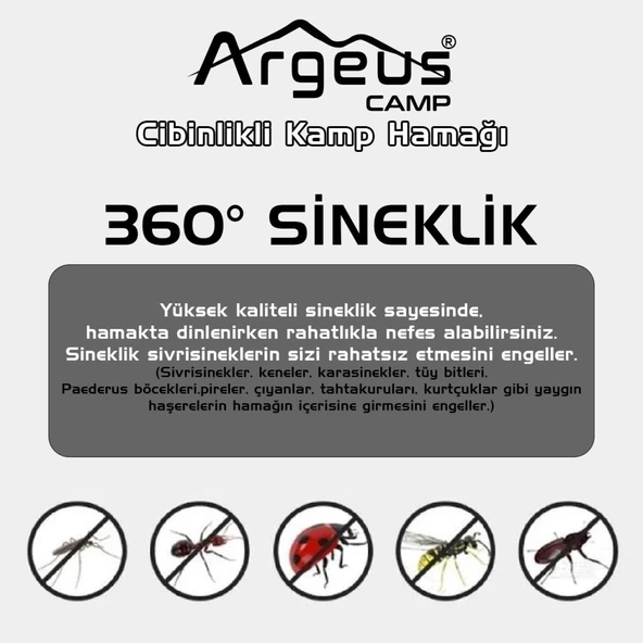 Argeus Cibinlikli Kamp Hamağı Kırmızı - 4