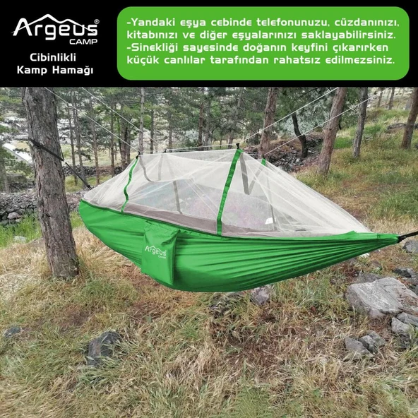 Argeus Cibinlikli Kamp Hamağı Yeşil - 3