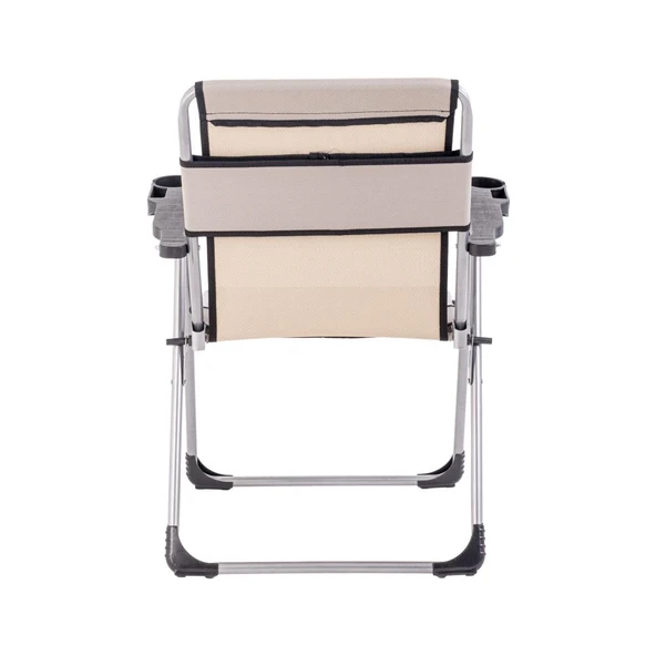 Katlanabilir Piknik ve Kamp Sandalyesi - Bardaklıklı - Rock - Kestane (A-22)- 140KG Taşıma - Resim 4